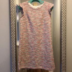 LOFT pink tweed shift dress